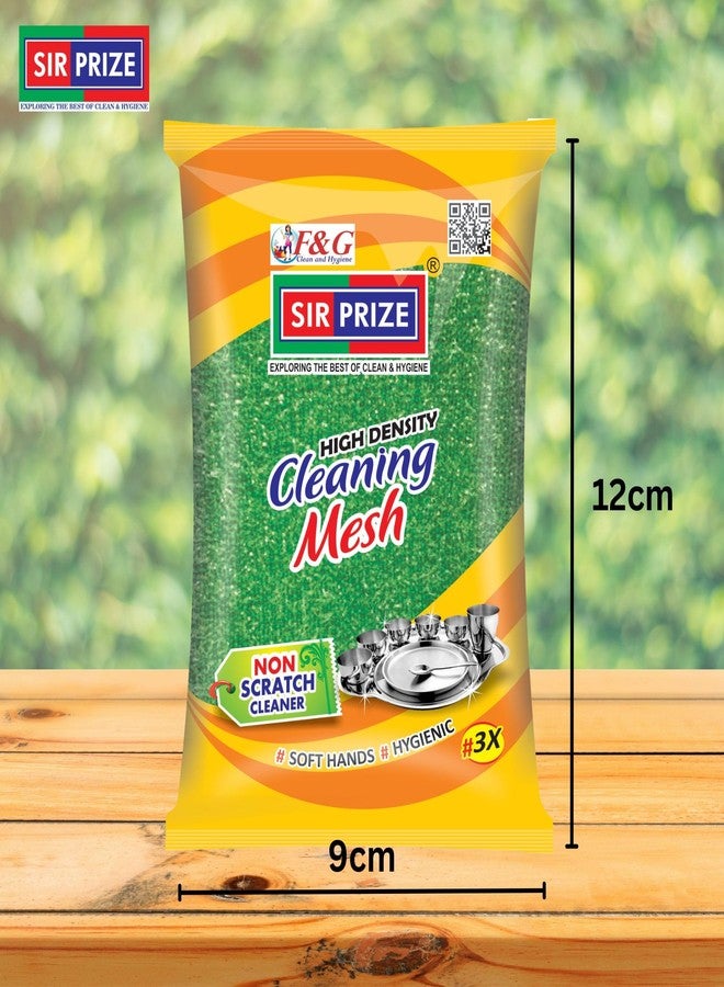 Sir Prize Cleaning mesh Scrub - Foam/Sponge Scratch Proof Scrubber with with Stain Splitter net for All Utensils Type Dish Washing and Heavy and Oily Stains Cleaning - Pack of 5 - Image 4